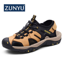 Load image into Gallery viewer, ZUNYU New Men Genuine Leather Men Roman Sandals Soft Fisherman Summer Casual Shoes Men Beach Sandalias Water Sneakers Size 38~48