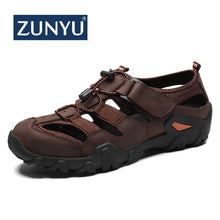 Load image into Gallery viewer, ZUNYU Casual Soft Sandals Genuine Leather Men Shoes Summer New Large Size 38-48 Man Sandals Fashion Men Sandals Sandals Slippers