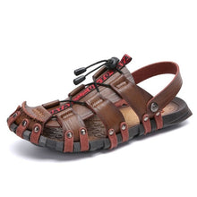 Load image into Gallery viewer, Vancat New Casual Men Soft Sandals Comfortable Men Summer Leather Sandals Men Roman Summer Outdoor Beach Sandals Big Size 38-47