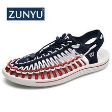 Load image into Gallery viewer, ZUNYU 2019 Summer Big Size 47 Men Sandals Fashion Handmade Weaving Design Breathable Casual Beach Shoes Outdoor Sandals For Men