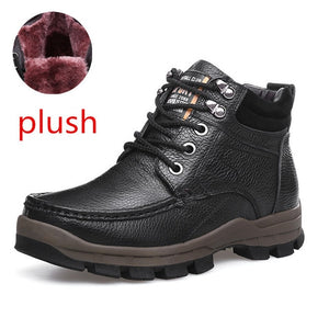 MIXIDELAI Winter Brand Big Size Men Shoes Men's Boots Genuine Leather Warm Snow Boots Casual Men Motorcycle Boots Botas Hombre