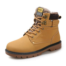 Load image into Gallery viewer, MIXIDELAI Warm Men&#39;s Winter Pu Leather Ankle Boots Men Autumn Waterproof Snow Boots Leisure Outdoor Autumn Boots Shoes Mens