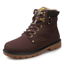 Load image into Gallery viewer, MIXIDELAI Warm Men&#39;s Winter Pu Leather Ankle Boots Men Autumn Waterproof Snow Boots Leisure Outdoor Autumn Boots Shoes Mens