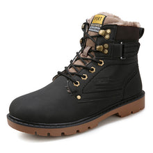 Load image into Gallery viewer, MIXIDELAI Warm Men&#39;s Winter Pu Leather Ankle Boots Men Autumn Waterproof Snow Boots Leisure Outdoor Autumn Boots Shoes Mens