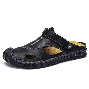 ZUNYU New Casual Men Soft Sandals Comfortable Men Summer Leather Sandals Men Roman Summer Outdoor Beach Sandals Big Size 38-48