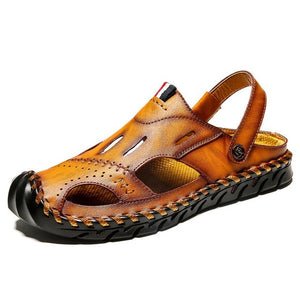 ZUNYU New Casual Men Soft Sandals Comfortable Men Summer Leather Sandals Men Roman Summer Outdoor Beach Sandals Big Size 38-48