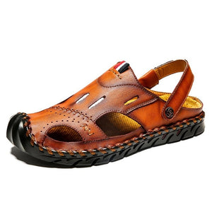 ZUNYU New Casual Men Soft Sandals Comfortable Men Summer Leather Sandals Men Roman Summer Outdoor Beach Sandals Big Size 38-48