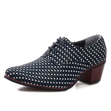 Load image into Gallery viewer, Merkmak Leather Men Dress Shoes Fashion Pointed Toe High Heels Oxford Shoes Heighten Heels Party Prom Bar Wedding