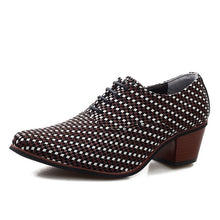 Load image into Gallery viewer, Merkmak Leather Men Dress Shoes Fashion Pointed Toe High Heels Oxford Shoes Heighten Heels Party Prom Bar Wedding