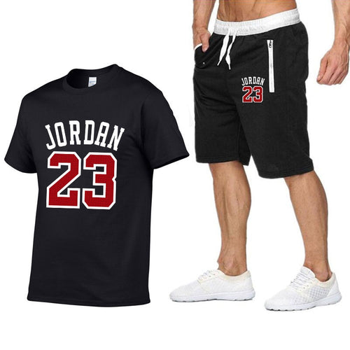 Tracksuit Men Shorts Summer Casual men's Set Men's Sportswear Suit Shorts Brand Clothing Two Pieces Top Tee+Shorts Sweat Suits