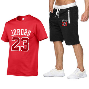 Tracksuit Men Shorts Summer Casual men's Set Men's Sportswear Suit Shorts Brand Clothing Two Pieces Top Tee+Shorts Sweat Suits