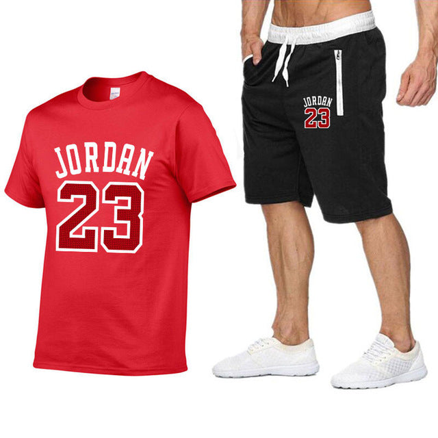 Tracksuit Men Shorts Summer Casual men's Set Men's Sportswear Suit Shorts Brand Clothing Two Pieces Top Tee+Shorts Sweat Suits