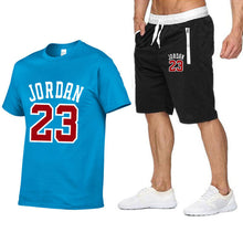 Load image into Gallery viewer, Tracksuit Men Shorts Summer Casual men&#39;s Set Men&#39;s Sportswear Suit Shorts Brand Clothing Two Pieces Top Tee+Shorts Sweat Suits