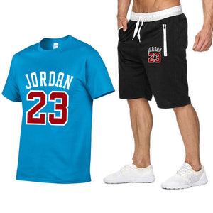 Tracksuit Men Shorts Summer Casual men's Set Men's Sportswear Suit Shorts Brand Clothing Two Pieces Top Tee+Shorts Sweat Suits