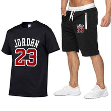 Load image into Gallery viewer, Tracksuit Men Shorts Summer Casual men&#39;s Set Men&#39;s Sportswear Suit Shorts Brand Clothing Two Pieces Top Tee+Shorts Sweat Suits