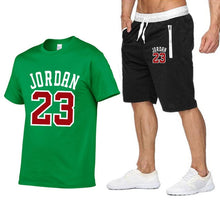 Load image into Gallery viewer, Tracksuit Men Shorts Summer Casual men&#39;s Set Men&#39;s Sportswear Suit Shorts Brand Clothing Two Pieces Top Tee+Shorts Sweat Suits