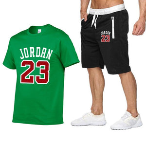 Tracksuit Men Shorts Summer Casual men's Set Men's Sportswear Suit Shorts Brand Clothing Two Pieces Top Tee+Shorts Sweat Suits