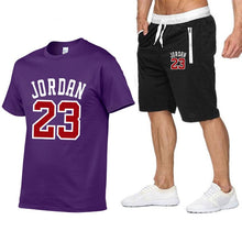 Load image into Gallery viewer, Tracksuit Men Shorts Summer Casual men&#39;s Set Men&#39;s Sportswear Suit Shorts Brand Clothing Two Pieces Top Tee+Shorts Sweat Suits