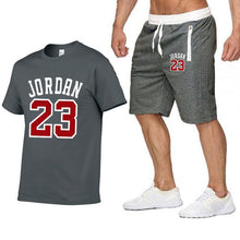 Load image into Gallery viewer, Tracksuit Men Shorts Summer Casual men&#39;s Set Men&#39;s Sportswear Suit Shorts Brand Clothing Two Pieces Top Tee+Shorts Sweat Suits