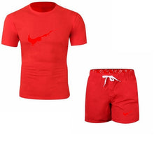 Load image into Gallery viewer, Summer Men's Sets T Shirts+shorts men Brand clothing Two piece suit tracksuit Fashion Casual Tshirts Gyms Workout Fitness Sets