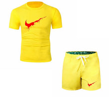 Load image into Gallery viewer, Summer Men's Sets T Shirts+shorts men Brand clothing Two piece suit tracksuit Fashion Casual Tshirts Gyms Workout Fitness Sets