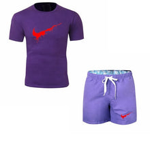 Load image into Gallery viewer, Summer Men's Sets T Shirts+shorts men Brand clothing Two piece suit tracksuit Fashion Casual Tshirts Gyms Workout Fitness Sets
