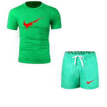 Load image into Gallery viewer, Summer Men's Sets T Shirts+shorts men Brand clothing Two piece suit tracksuit Fashion Casual Tshirts Gyms Workout Fitness Sets