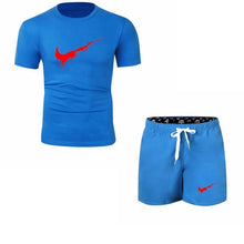 Load image into Gallery viewer, Summer Men's Sets T Shirts+shorts men Brand clothing Two piece suit tracksuit Fashion Casual Tshirts Gyms Workout Fitness Sets
