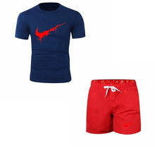 Load image into Gallery viewer, Summer Men's Sets T Shirts+shorts men Brand clothing Two piece suit tracksuit Fashion Casual Tshirts Gyms Workout Fitness Sets