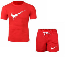 Load image into Gallery viewer, Summer Men's Sets T Shirts+shorts men Brand clothing Two piece suit tracksuit Fashion Casual Tshirts Gyms Workout Fitness Sets
