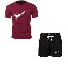 Load image into Gallery viewer, Summer Men's Sets T Shirts+shorts men Brand clothing Two piece suit tracksuit Fashion Casual Tshirts Gyms Workout Fitness Sets