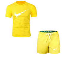 Load image into Gallery viewer, Summer Men's Sets T Shirts+shorts men Brand clothing Two piece suit tracksuit Fashion Casual Tshirts Gyms Workout Fitness Sets