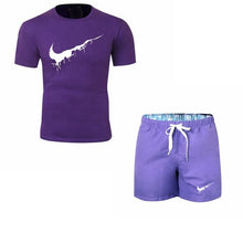 Load image into Gallery viewer, Summer Men's Sets T Shirts+shorts men Brand clothing Two piece suit tracksuit Fashion Casual Tshirts Gyms Workout Fitness Sets