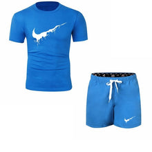 Load image into Gallery viewer, Summer Men's Sets T Shirts+shorts men Brand clothing Two piece suit tracksuit Fashion Casual Tshirts Gyms Workout Fitness Sets