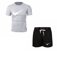 Load image into Gallery viewer, Summer Men's Sets T Shirts+shorts men Brand clothing Two piece suit tracksuit Fashion Casual Tshirts Gyms Workout Fitness Sets
