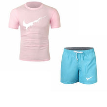 Load image into Gallery viewer, Summer Men's Sets T Shirts+shorts men Brand clothing Two piece suit tracksuit Fashion Casual Tshirts Gyms Workout Fitness Sets