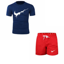 Load image into Gallery viewer, Summer Men's Sets T Shirts+shorts men Brand clothing Two piece suit tracksuit Fashion Casual Tshirts Gyms Workout Fitness Sets