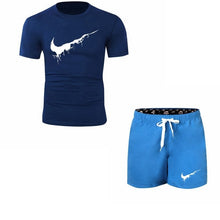 Load image into Gallery viewer, Summer Men's Sets T Shirts+shorts men Brand clothing Two piece suit tracksuit Fashion Casual Tshirts Gyms Workout Fitness Sets