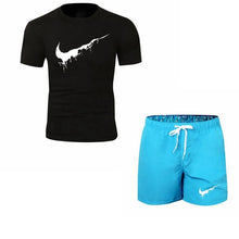 Load image into Gallery viewer, Summer Men's Sets T Shirts+shorts men Brand clothing Two piece suit tracksuit Fashion Casual Tshirts Gyms Workout Fitness Sets