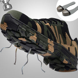 Work Boots Construction Men's Outdoor Steel Toe Cap Shoes Men Camouflage Puncture Proof High Quality Safety Shoes Big Size XC-21