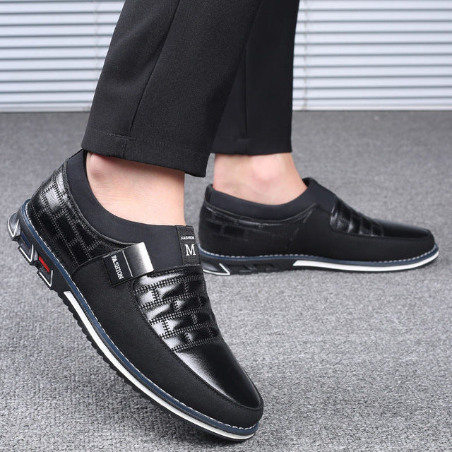 Genuine Leather Men Casual Shoes Brand 2019 Mens Loafers Moccasins Breathable Slip on Black Driving Shoes Plus Size 38-46