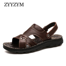 Load image into Gallery viewer, ZYYZYM Men Sandals 2019 Summer Pu Leather Fashion Classics Casual Men Slipper Sandals Non-slip Men Summer Shoes Plus Size 38-48