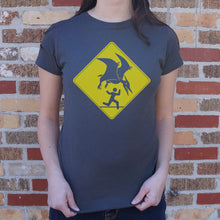 Load image into Gallery viewer, Pterosaur Warning  T-Shirt (Ladies)